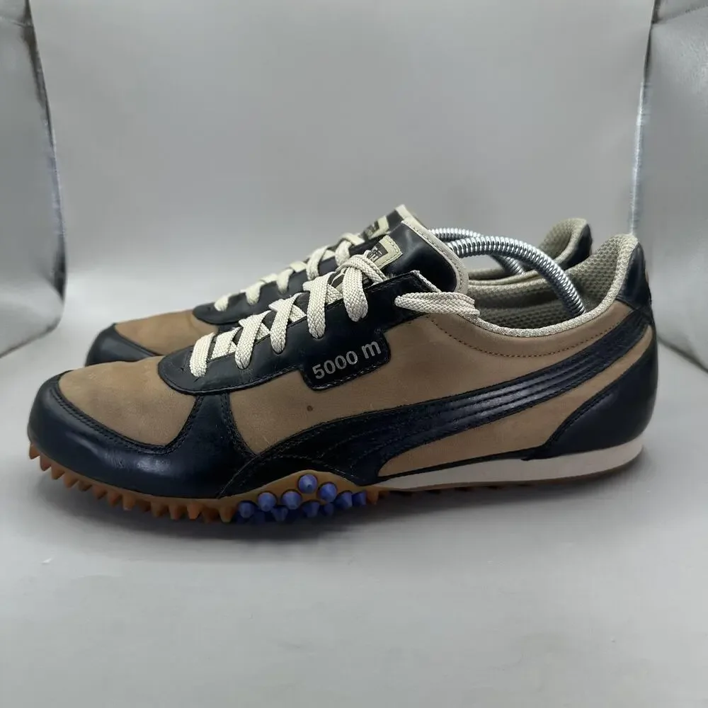 PUMA 5000 M Shoes Mens Size 11.5 Brown Black Suede Running Track Sneakers